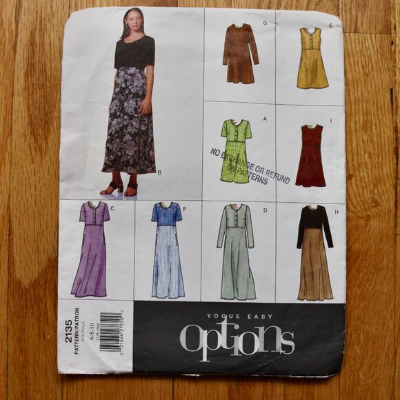 Vintage Vogue Easy Options multi-size patterns - Picture 2 of 9